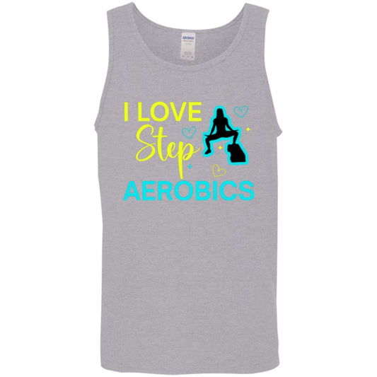 I LOVE STEP AEROBICS G520 Cotton Tank Top 5.3 oz.