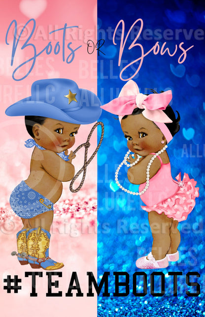 Gender Reveal Team Boots/ Team Bows